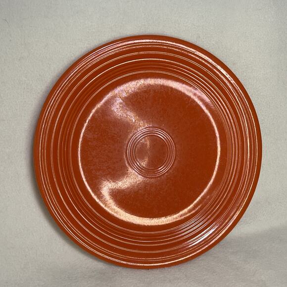Vintage Fiestaware Orange Plate Fiesta ￼9.25” Glaze Flaw. See Description - Picture 1 of 5
